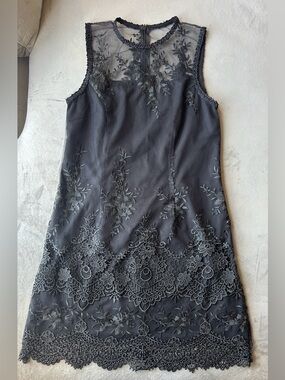 Nanette Lepore Black Lace Appliqué Mini Dress